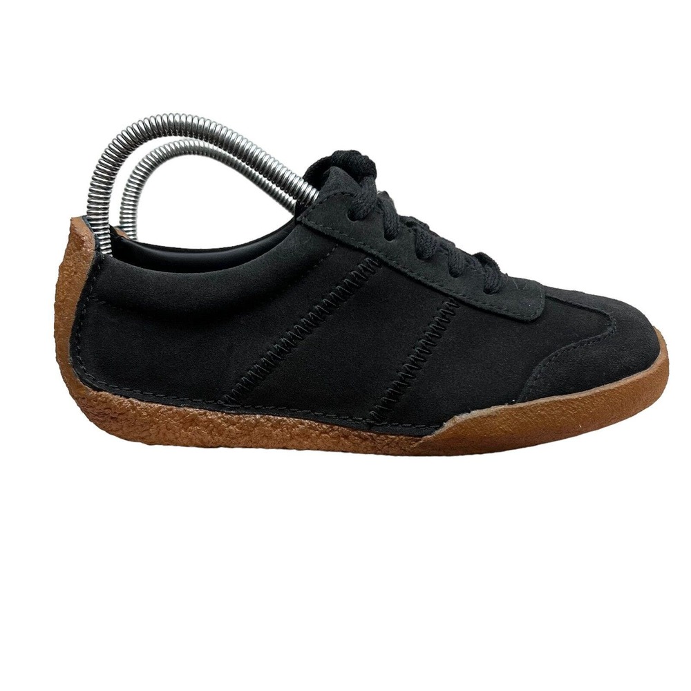 Clarks Originals Milligan Sneakers Black Suede Driver Heel Rubber Women Sz 7.5M